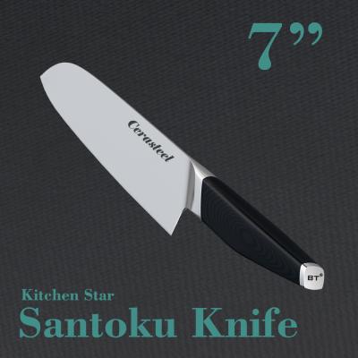Chine couteau de Cerasteel de poignée de fibres de verre couteau de Santoku de 7 pouces à vendre