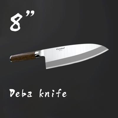 China 8'' Cerasteel Deba Knife With Beech Wood Handle for sale