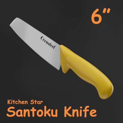 China High Strength 6 Inch Santoku Knife Lightweight Sandwich Type Cutting Edges for sale