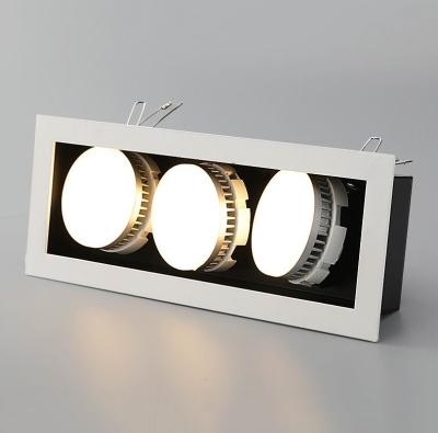 China hotel decorative recessed mounted 3x5W 3x7W 3x9W COB LED Grille light for shipping mall for sale