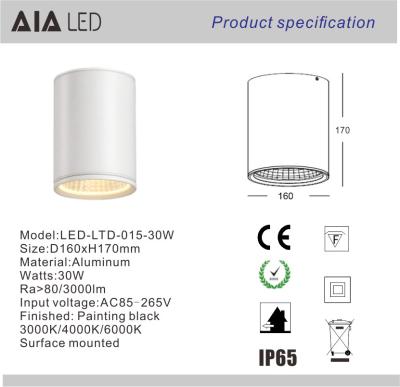 China MAZORCA dimmable impermeable 30W LED de DALI IP65 abajo del light&outdoor LED abajo de la lámpara para el cuarto de baño en venta