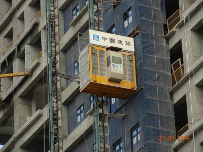 China VFD Motor 46 M / Min Building Site Rack And Pinion Hoist for sale