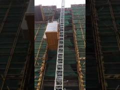 Rack and pinion construction elevator at building site, Xiamen Comwinning