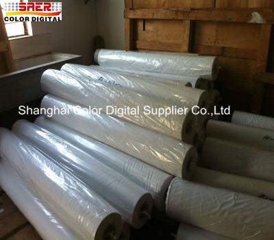 중국 실내/옥외 광고물을 위한 디지털 방식으로 인쇄 직물 50m 길이 110GSM 무게가 날실에 의하여 뜨개질을 했습니다 판매용
