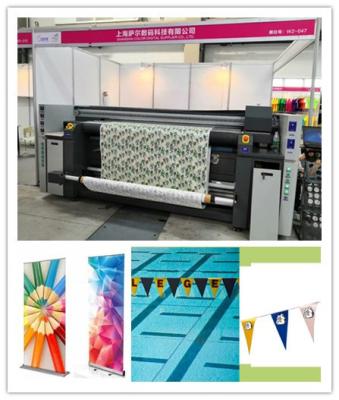 China Dual CMYK Color Flag Printing Machine / Direct To Fabric Printing Machine With Three Epson 4720 Print Heads for sale