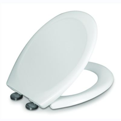 China Capa de asiento de baño de plástico blanco de forma cuadrada con liberación rápida y cierre con almohadilla en venta