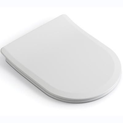 China Blanco en forma de D tapa del asiento del inodoro suave cerrado con tapa de liberación rápida y dos botones de presión en venta