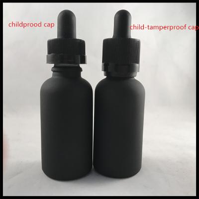 China 30ml Black Matt Glass Dropper Bottles Essential Oild Glass Dropper Bottle for sale