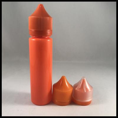 China Orange Small Plastic Dropper Bottles , Custom Round 60ml Unicorn Drip Bottle for sale