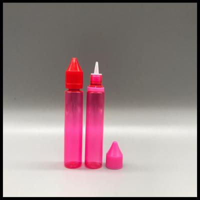 China Slim Pink PET Plastic 30ml Unicorn Bottle Label Printing For E Liquid Dropper for sale