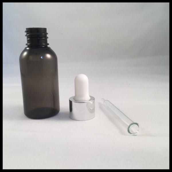 Quality Black Empty PET E Liquid Bottles , Durable Eye Dropper Bottles With Pipette for sale