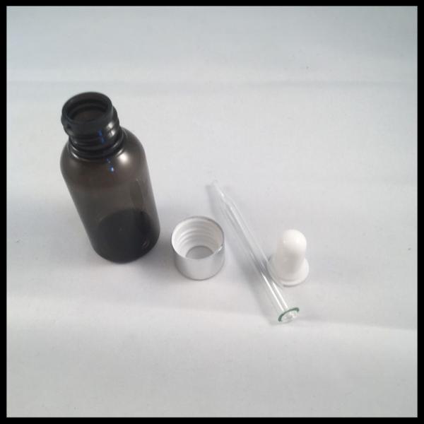 Quality Black Empty PET E Liquid Bottles , Durable Eye Dropper Bottles With Pipette for sale