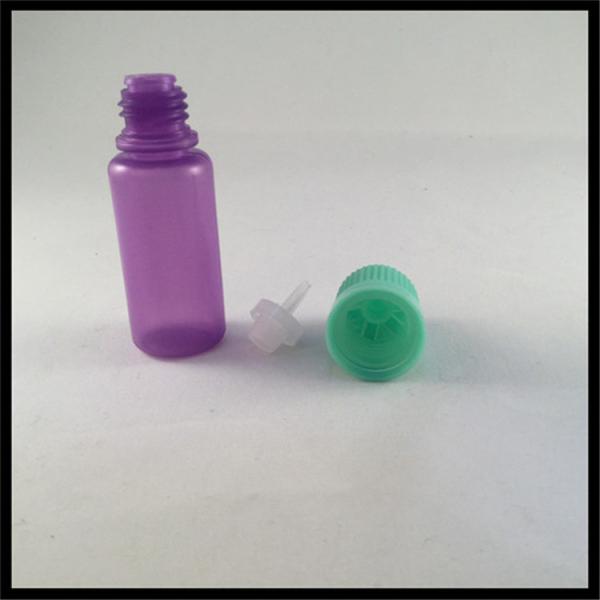 Quality Liquid Refillable LDPE Dropper Bottles10ml Purple Long Thin Tip Childproof Cap for sale