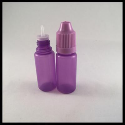 China Liquid Refillable LDPE Dropper Bottles10ml Purple Long Thin Tip Childproof Cap for sale