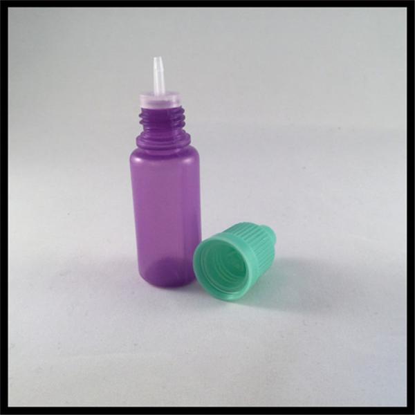 Quality Liquid Refillable LDPE Dropper Bottles10ml Purple Long Thin Tip Childproof Cap for sale