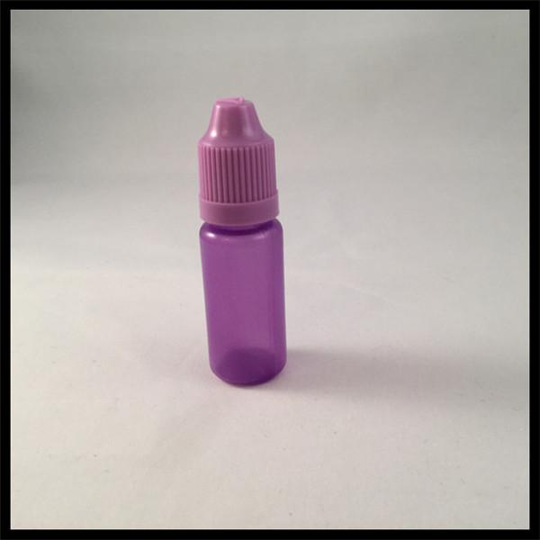 Quality Liquid Refillable LDPE Dropper Bottles10ml Purple Long Thin Tip Childproof Cap for sale