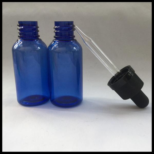 Quality Small Eye Dropper Bottles Blue , Essential Oil Empty Plastic Dropper Bottles for sale