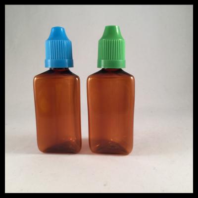 China Amber 30ml Plastic PET E Liquid Bottles , Triangle Shape Vapor Liquid Bottles for sale