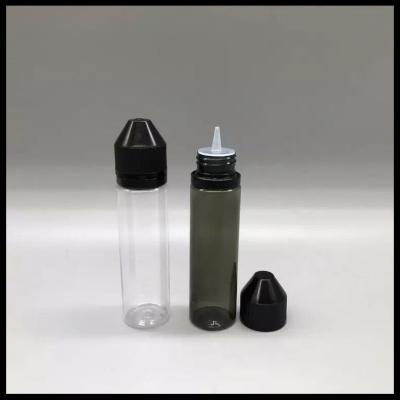 China E Liquid Filling Unicorn Bottles , Black Transparent 60ml Dropper Bottle for sale