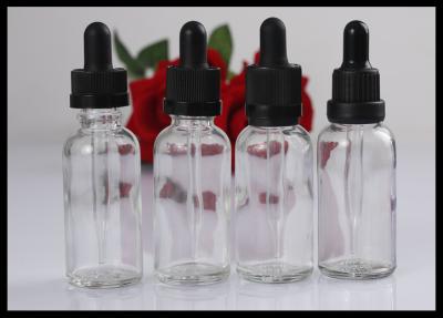 China Durable Clear Essential Oil Glass Bottles 30ml Refillable For Liquid Flavoring for sale