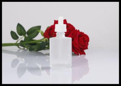 China Botellas de cristal ambarinas cuadradas heladas blanco, botellas de cristal cuadradas que se puede volver a sellar del dropper en venta