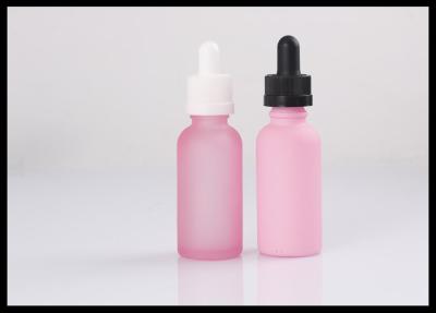 China Tamaño modificado para requisitos particulares rosado de las botellas de cristal del aceite esencial del perfume con el casquillo a prueba de niños en venta
