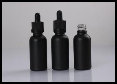 China Matte Black Frosted Essential Oil Glass Bottles Cosmetic Liquid Containers for sale