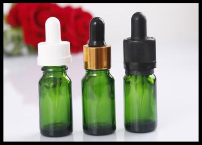 China High Standard 10ml Green Small Glass Dropper Bottles For Essential Oils for sale
