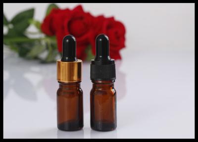 China Clear Mini Amber Essential Oil Glass Bottles 5ml Childproof Caps For Medical Packing for sale