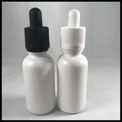 China Envases de cristal blancos como la leche del líquido del cigarrillo de la botella E del dropper del aceite esencial 30ml en venta