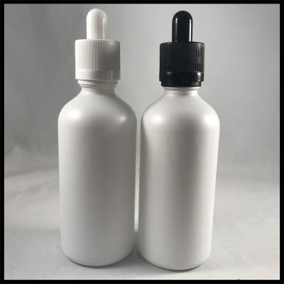 China E Liquid Dropper Empty Essential Oil Bottles White Frosted Glass 100ml Capacity for sale