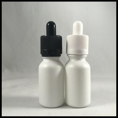 China Frosted White Glass Oil Dropper Bottle Empty E Liquid Container 15ml Capacity for sale