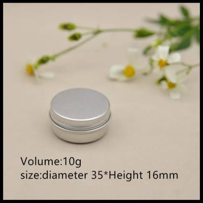 China frasco cosmético 35*16mm do recipiente do metal redondo de alumínio da lata 10g à venda