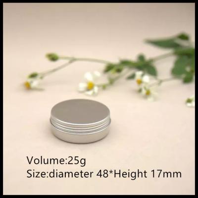China latas de aluminio de encargo del pequeño envase redondo de la plata del tarro de la crema 25g en venta