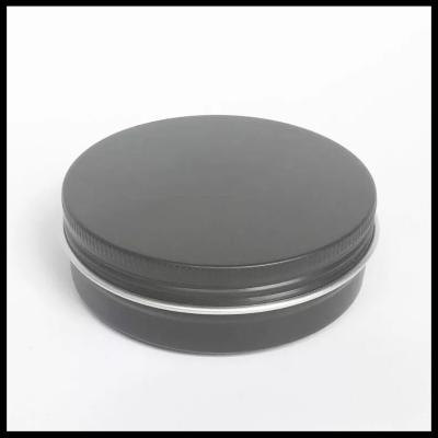 China Black Cosmetic Aluminum Jar 100g Lotion Cream Bottles With Screw Lids for sale