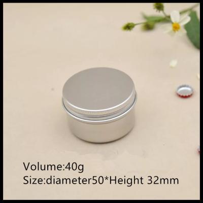 China 40g Cosmetic Cream Jar Aluminum Metal Container With Screw Lid for sale