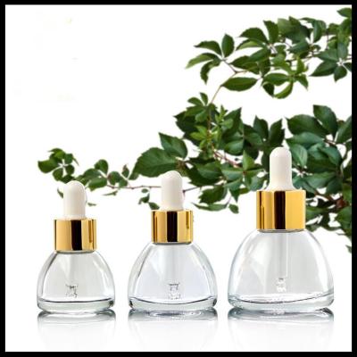 China Pagoda Conical Cosmetic Sample Bottle Glass Material 15ml/20ml/30ml Screw Cap for sale