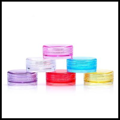 China Round Plastic Cosmetic Cream Jar Small Make Up Cotainers Colorful 2g Capacity for sale