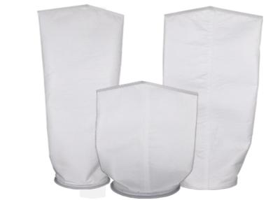 China 10 Mesh Vertical Lifting Liquid Filter Bags Heat Sealed With Sealing Ring for sale