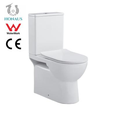 China Australia Watermark CE 2 Piece Water Closet Double Piece Commode Antibacterial for sale