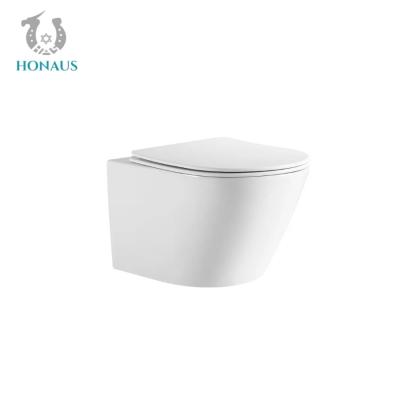 China Customized Rimless Bathroom Toilet Bowl Washdown Wall Mounted Commode for sale