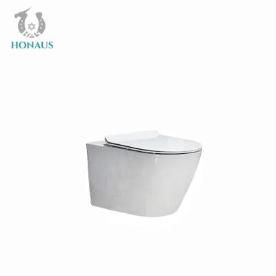 China Exquisite Dual Flush Wall Hung Commode Hotel Concealed Cistern WC No Stains for sale