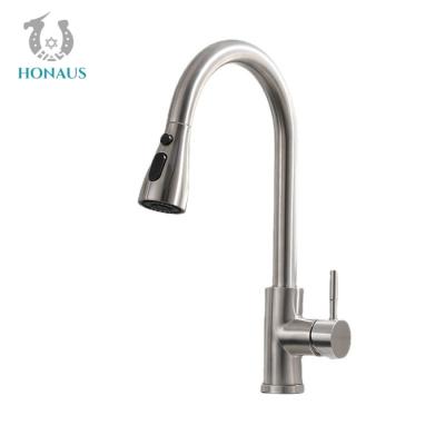 China Sus304 Stainless Steel Kitchen Faucet Brushed Ceramic Cartridge Flexible Wash Basin Tap for sale