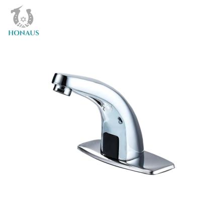 China Gravity Casting Automatic Infrared Sensor Faucet Smart Bathroom Faucet Brushed for sale