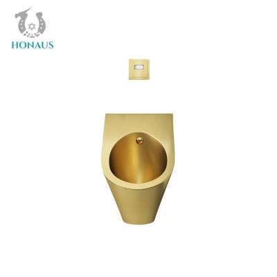 China Customizable Gold Stainless Steel Male Toilet Urinal Wall Mounted Waterless Sensor for sale