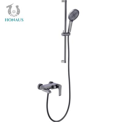 China Hotel Grade Bathtub Exposed Wall Mount Shower Faucet External Mixer Shower for sale