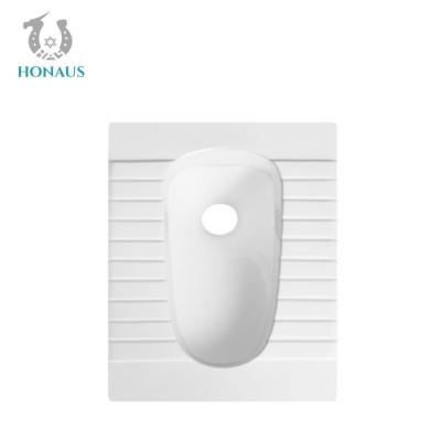 China Front / Back Flush S Bend White Squatting Pan Wc Squat Bowl Toilet 555*440*190mm for sale