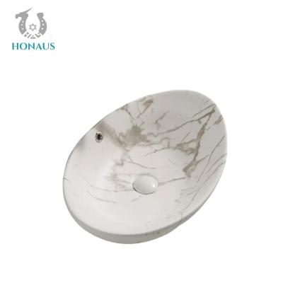 China Luxurious Household Marble Effect Countertop Basin 600mm Countertop Basin for sale