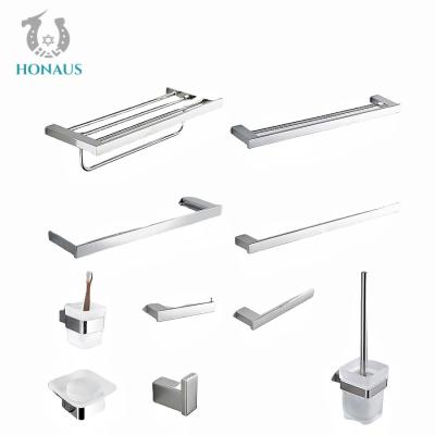 China Hotel Bathroom Shower Accessories Brushed Steel Towel Rack Anti Corrosion for sale