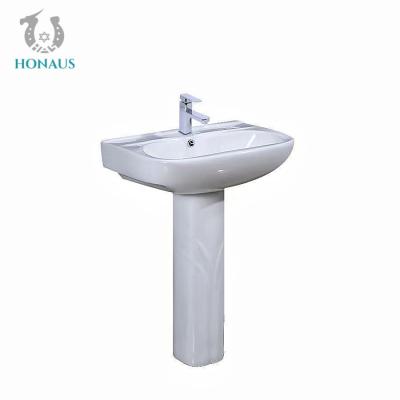 China CUPC 565*420*780mm One Piece Wash Basin With Integrated Full Pedestal for sale